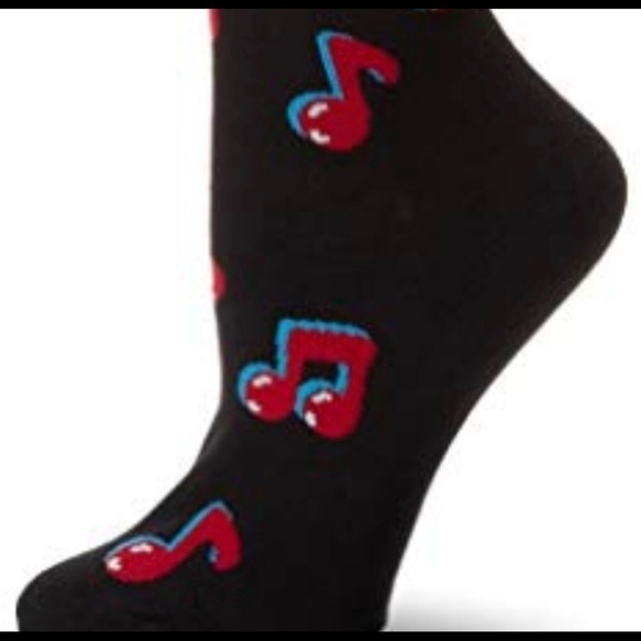 KBELL Musical Notes 3d Socks New Red Black - Picture 1 of 3